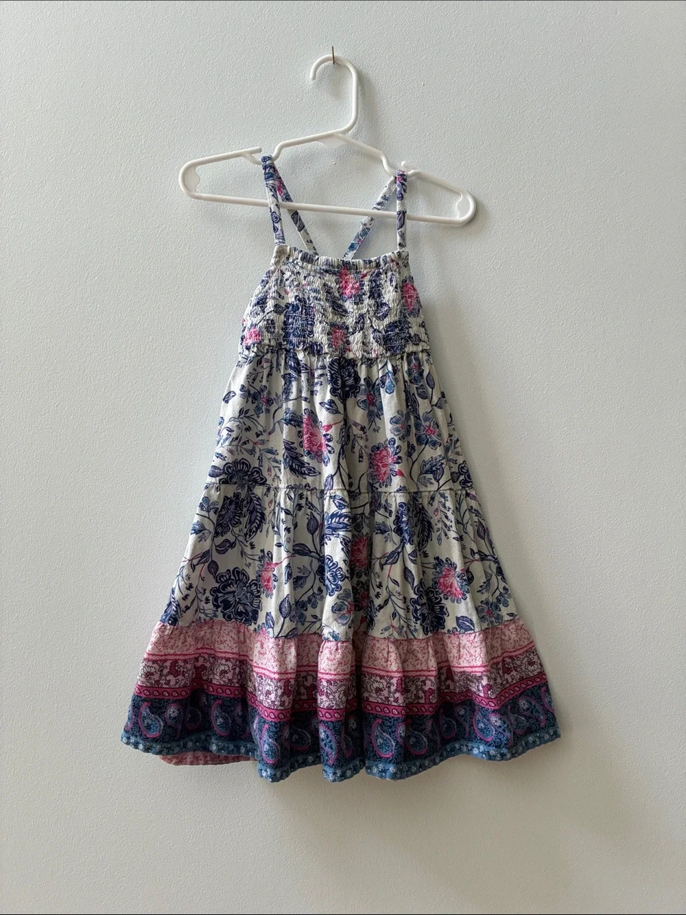 Old Navy Kids' Navy & Pink Floral Crossback Dress